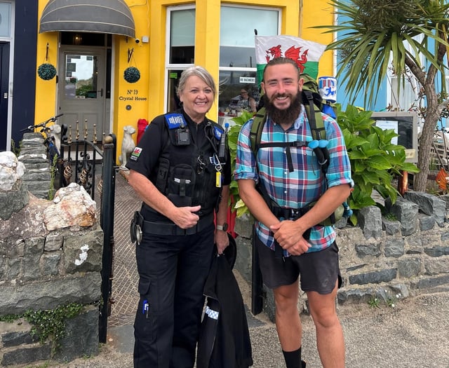 Gwynedd police support army veteran on 16,000 mile walk around UK