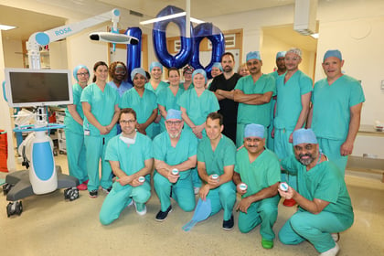 Gwynedd hospital robot makes milestone op