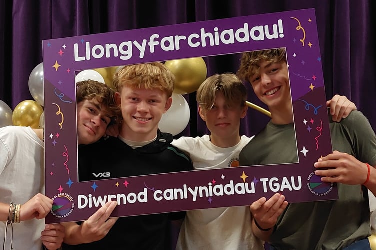 Ysgol Bro Preseli pupils celebrate their success