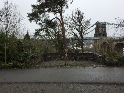 Ceris Lodge car park area showing the Menai Bridge at the rear (Images: Gwynedd Council Planning Docs)