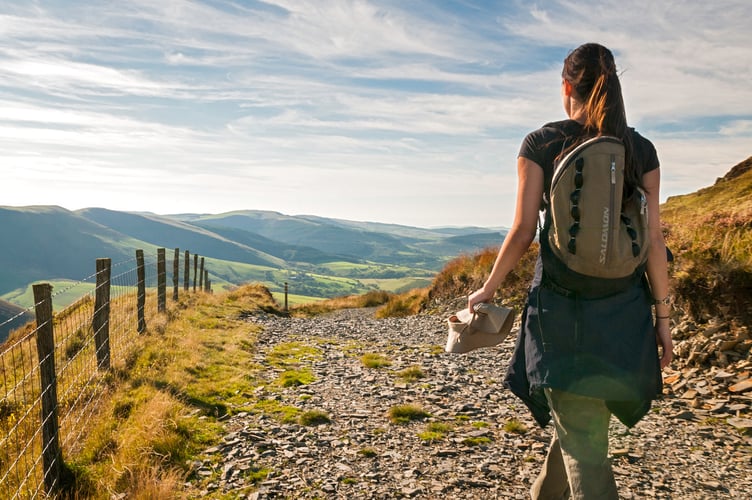 Powys Glyndwr's Way walkers stock