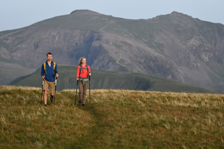 Snowdonia Gwynedd walkers stock