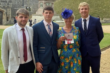 Fay visits Windsor Castle to pick up MBE
