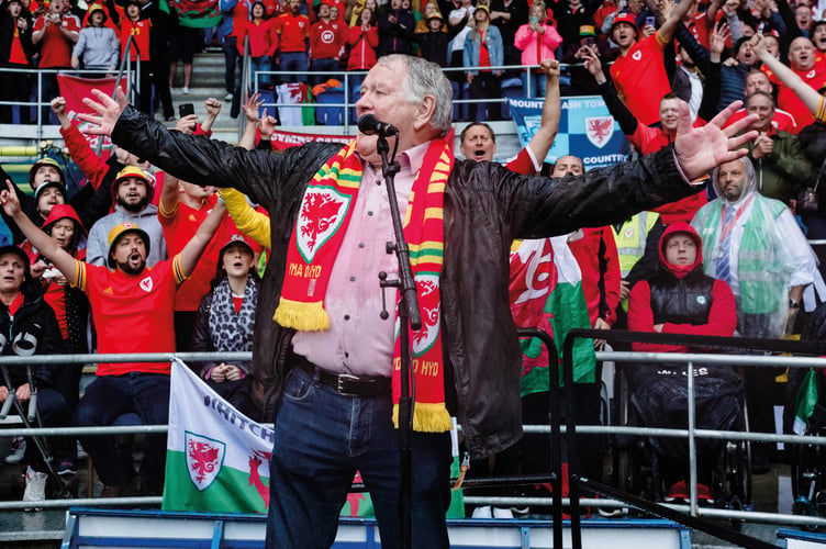 Dafydd Iwan at the City Stadium, Cardiff