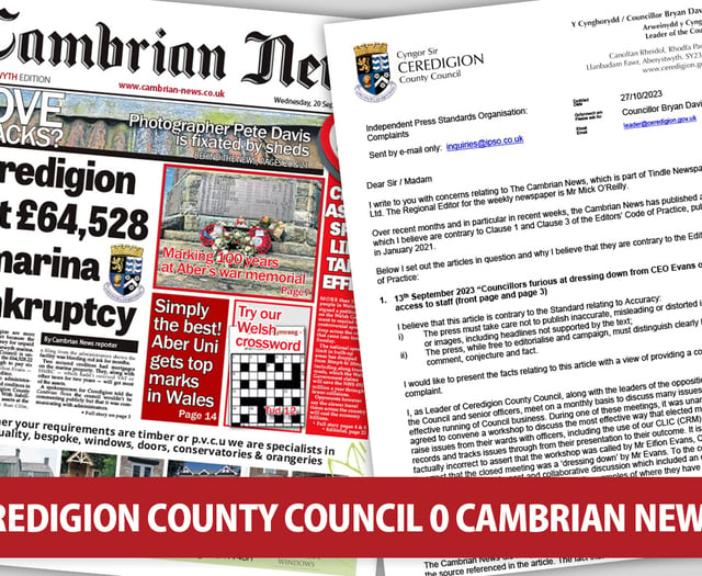 IPSO rules in Cambrian News' favour over Ceredigion council complaints