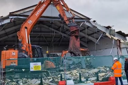 Demolition work begins on Aberystwyth town centre shop