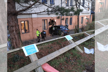 Car crashes through wall at Bronglais Hospital ward