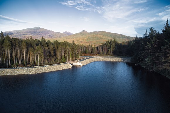 Reservoir safety works at scenic Eryri lake