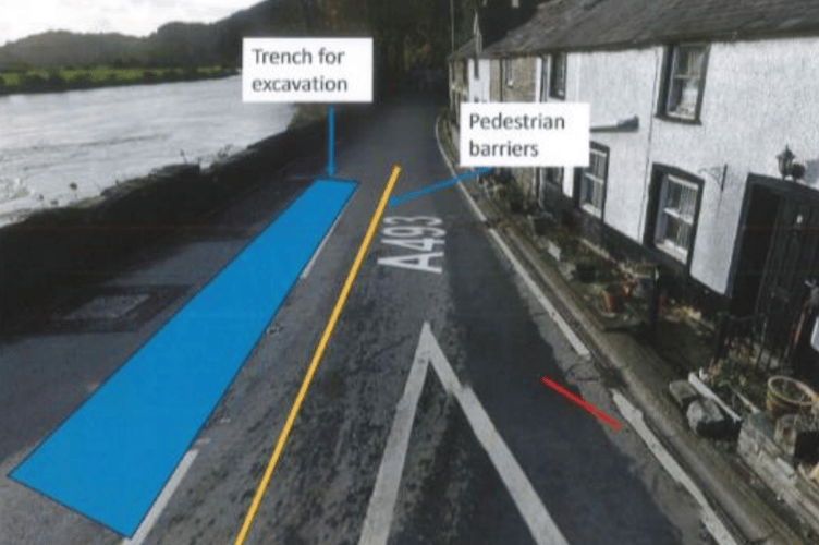 A large trench will be dug outside the Grade 2 listed Dyfi Cottages for works to take place to improve drainage, protecting them from future flooding