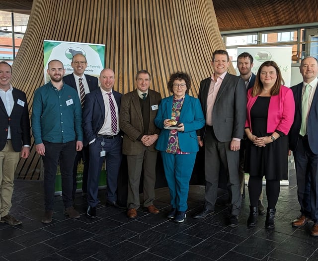 Welsh Black Cattle Society members in Senedd celebration