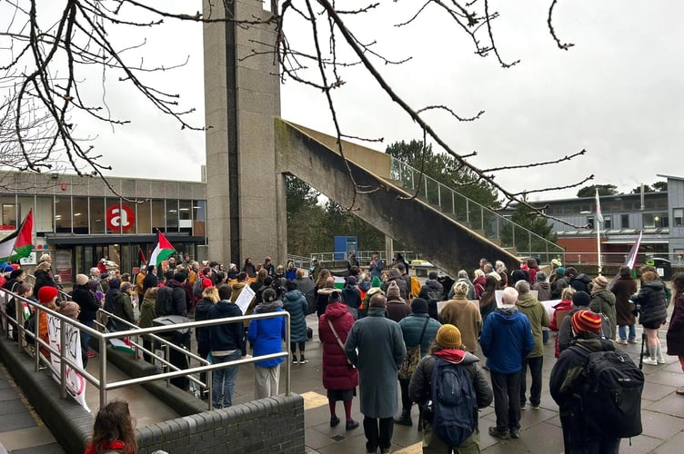 The demonstration took place outside the student union last Thursday