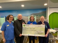 Aber 10k organisers present cheque Bronglais Hospital Chemo Unit