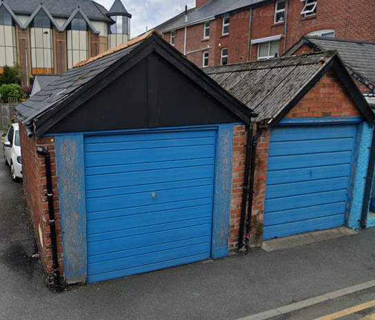 The garages on Glyndwr Road