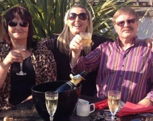 Sarah with her late parents, Janice and Darrel Griffiths