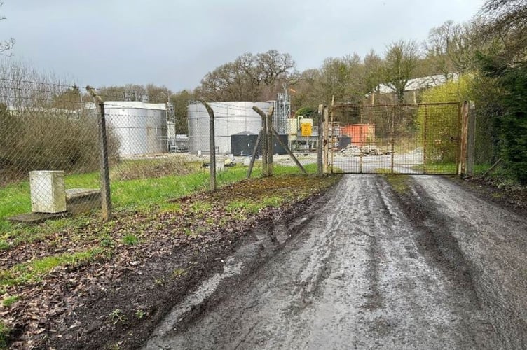 The two effluent tanks at Dairy Partners' mozzarella factory site near Newcastle Emlyn