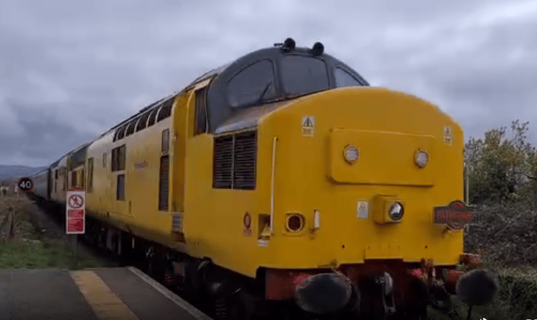 Screenshot from Llinos Furneaux's video of the charter service travelling through Aberdyfi