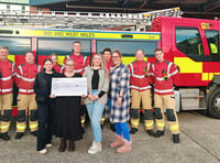 Aber fire crew present cheque to Erin’s Angels