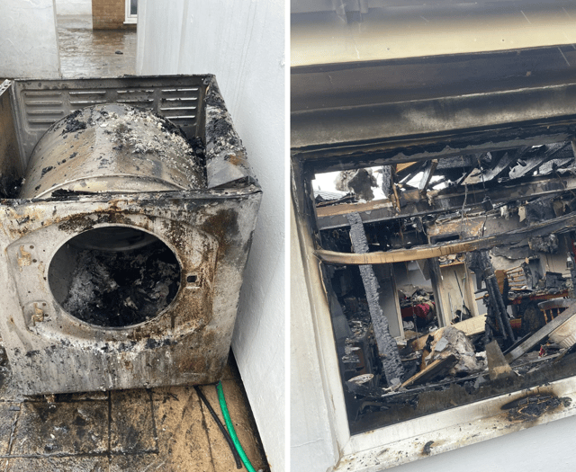 Dramatic photographs show devastation of tumble dryer house fire