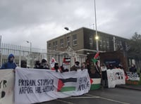 60 Palestine protestors block entrance to MOD Aberporth