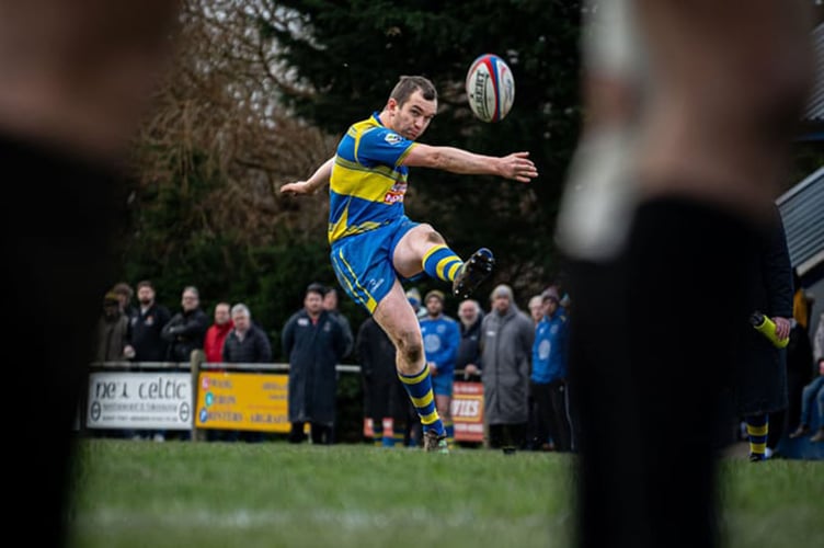 Aberaeron's Rhodri Jenkins had an impressive afternoon with the boot