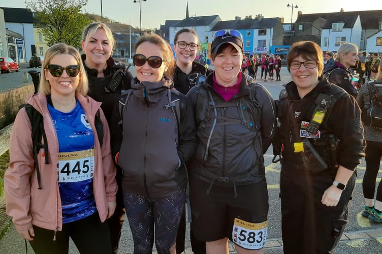 PC’s Kim, Sara and Llinos with colleagues PC's Caryl, Einir and Kelly. Photo: NWP Gwynedd South