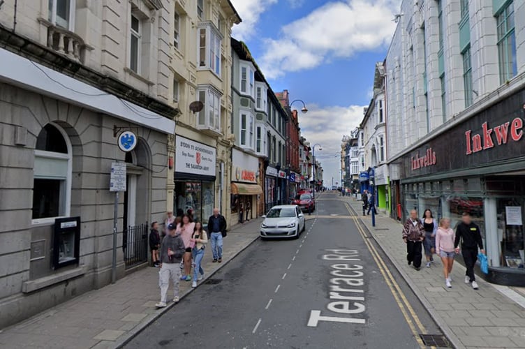 Terrace Road in Aberystwyth