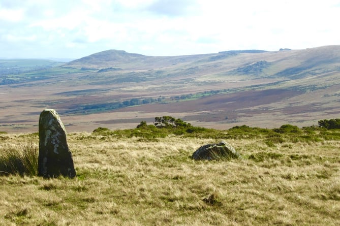 The single standing stone at Waun Mawn, deemed by archaeologists to be the last survivor of a giant lost circle of bluestone monoliths.  