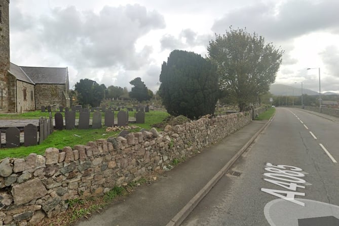 Police say gravestones were damaged at Llanbeblig Cemetery. Photo: NWP Gwynedd North/Google Maps