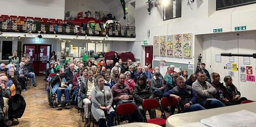 A packed meeting was held at Victoria Hall over plans to relocate Lampeter Library