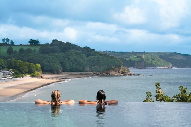 St Brides Spa outdoor pool overlooking Saundersfoot