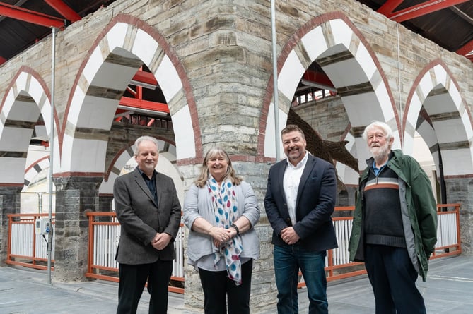 Minister Julie James visiting the refurbished Cardigan Market Hall