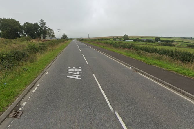 The A486 at Post Bach, Synod Inn