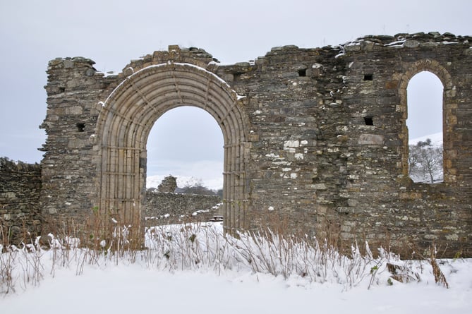Anthony's photographs of Strata Florida in the snow has been chosen to illustrate December in Cadw's upcoming calendar