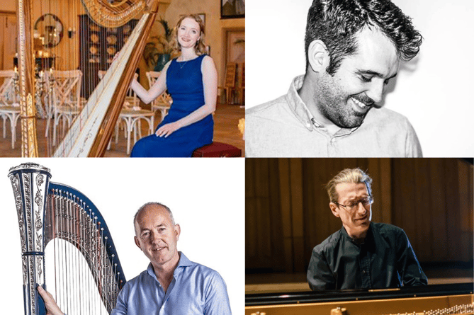 Clockwise from top left: Official Royal Harpist Alis Huws, popular local musician Dai Rob, Welsh pianist Llŷr Williams and international harpist Ieuan Jones