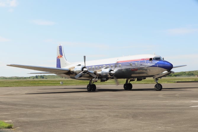 The DC6 aircraft owned by Red Bull. Photo: Greg Mape