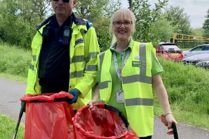 Police and supermarket staff team up to clean up