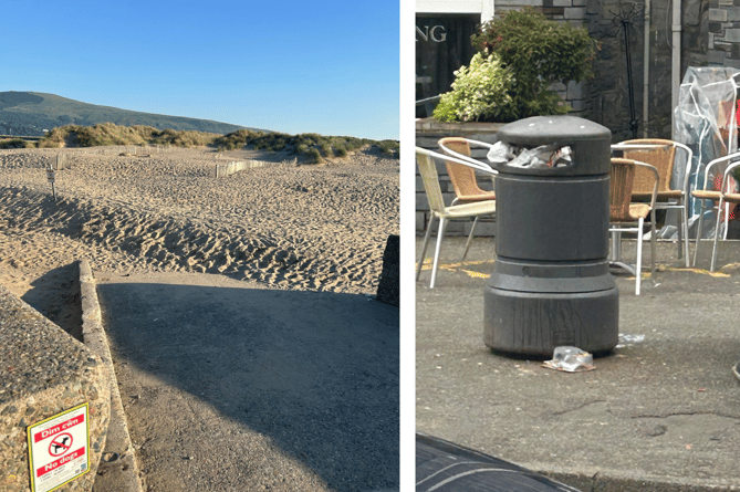 Mags Hills sent us these pictures of the blocked beach ramp and an overflowing bin