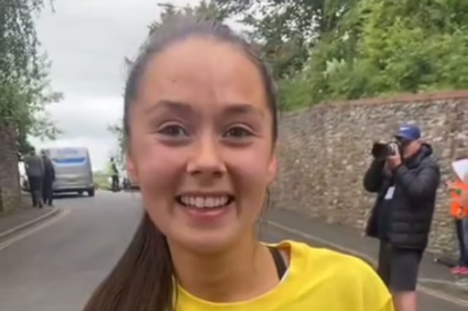 Polly Summers was awarded a yellow shirt at the Welsh Castles Relay