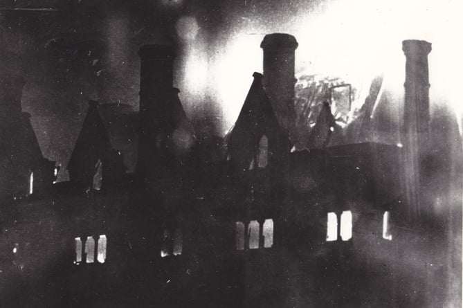 Most of the north wing of the mid-1800s building was destroyed in a fire on the night of 8 July, 1885