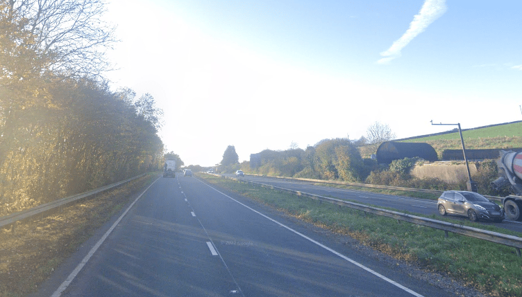 The A40 near Nantyci Showground