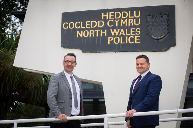 Andy Dunbobbin, North Wales Police and crime commissioner, with his deputy, Wayne Jones. Photo: Mandy Jones