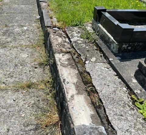 Police have launched an investigation after slates were stolen from the graveyard of a church in Llanwenog