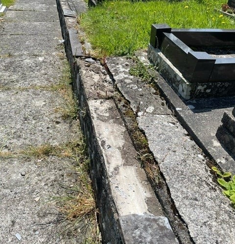 Police have launched an investigation after slates were stolen from the graveyard of a church in Llanwenog