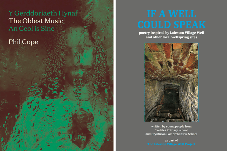 Wales’ foremost expert on holy wells and springs, Phil Cope, whose books are pictured here, will lead the talks on Saturday, 6 July, from 10.30am onwards