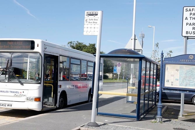 The former Park and Ride bus Service run by Mid Wales Travel