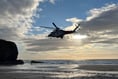Helicopter rescue on popular Ceredigion beach
