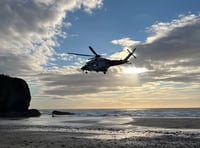 Helicopter rescue on popular Ceredigion beach