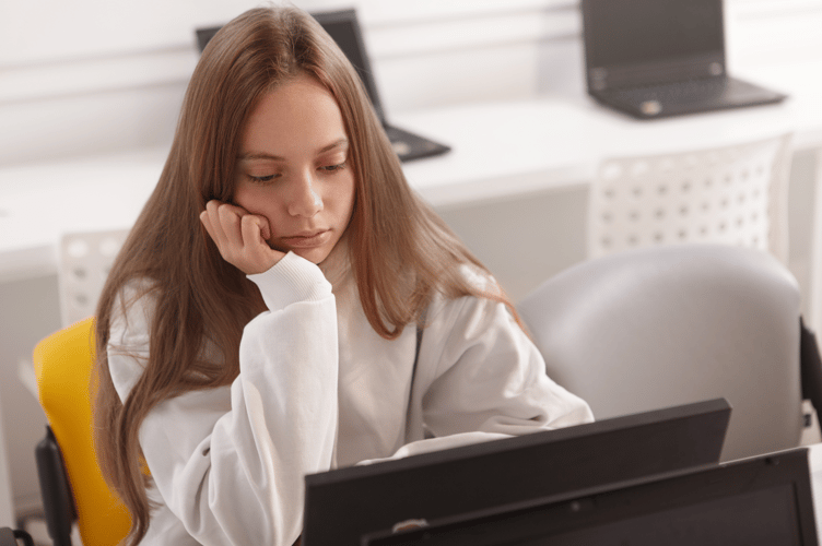 Picture of girl on laptop