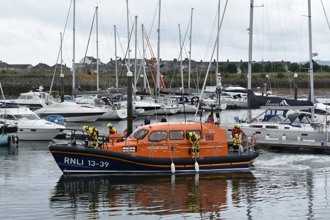 Pwllheli all-weather lifeboat at Pwllheli Marina. Photo: RNLI/Danielle Rush