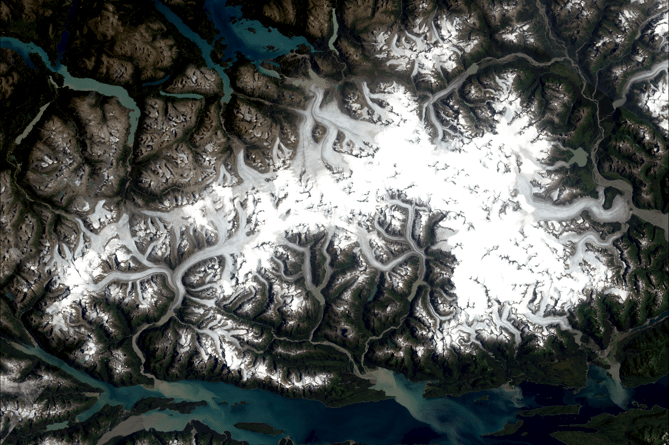 Satellite Image of Juneau Icefield